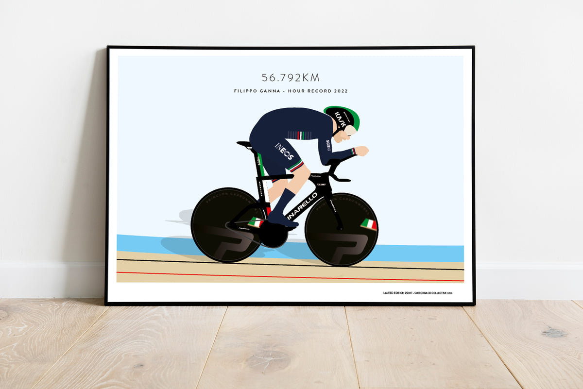 Filippo Ganna Hour Record 2022 Limited Edition Print