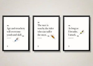 Cycling Legends Quotes x 3 - Prints