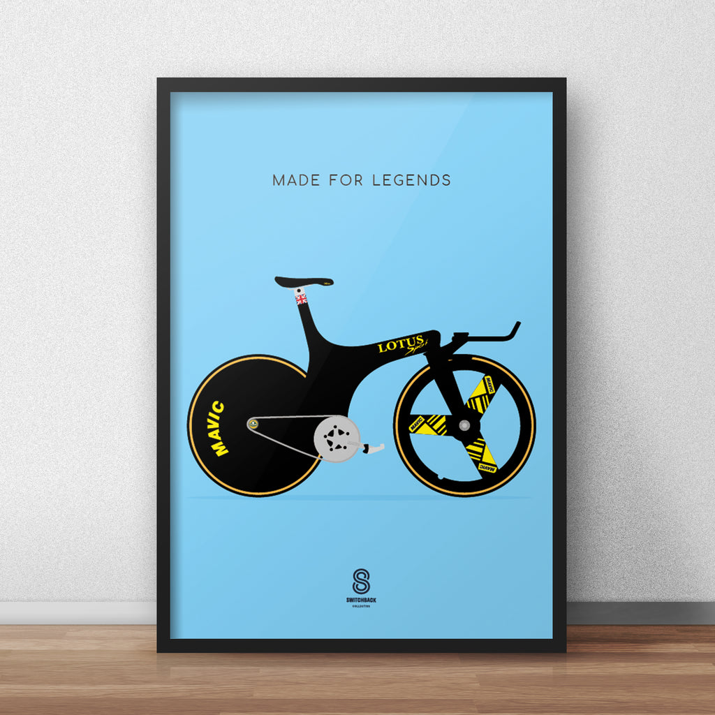 Chris Boardman Lotus Bike - Made For Legends Print