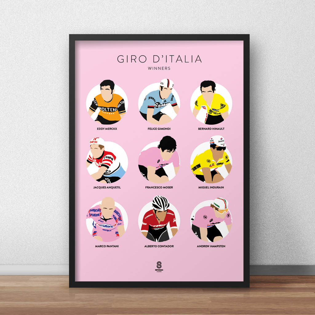 Giro d'Italia Winners - Retro Print