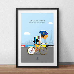 Greg Lemond Z Team TT - 1990 Tour De France Print