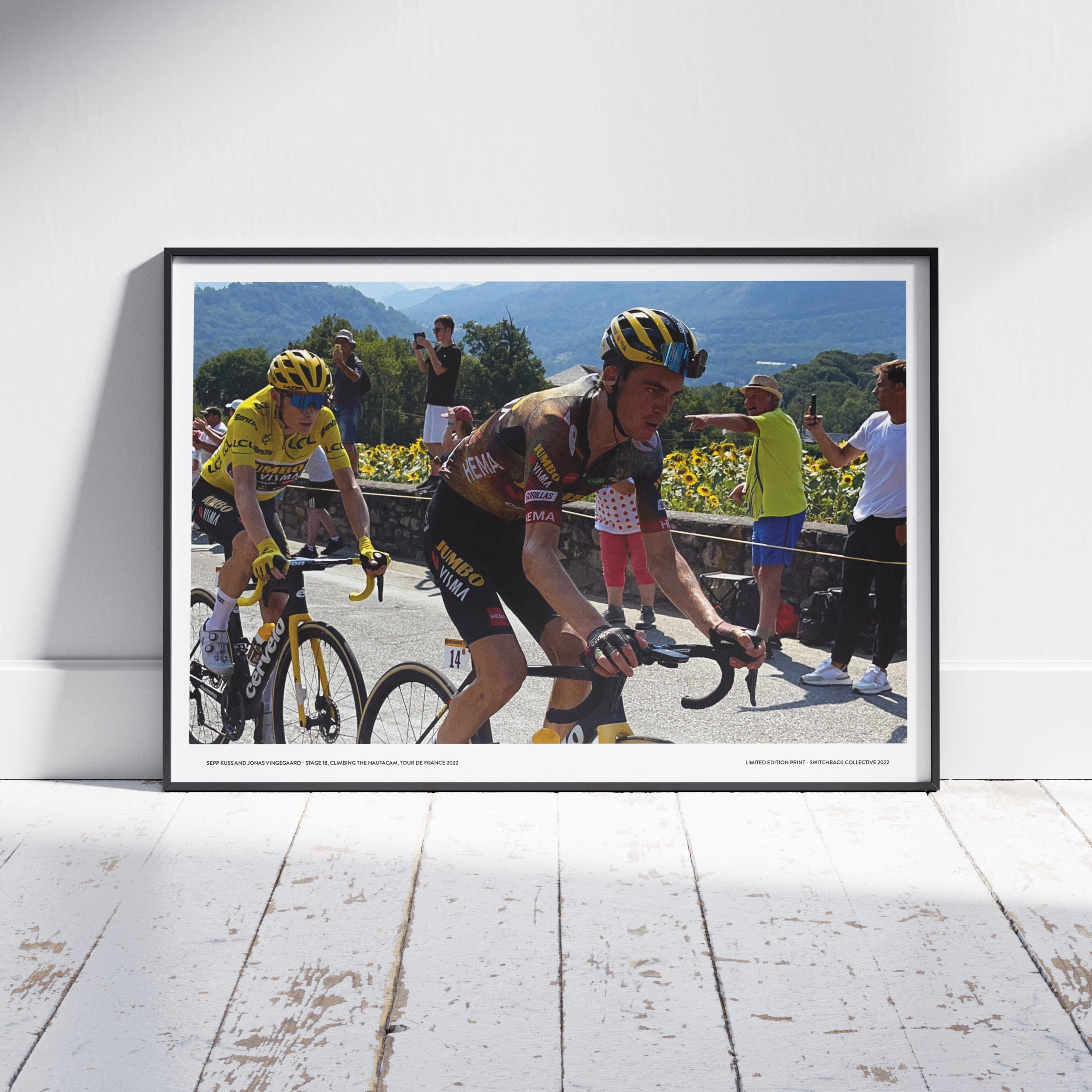Sepp Kuss and Jonas Vingegaard - Stage 18, The Hautacam, Tour De France 2022 - Limited Edition Photo
