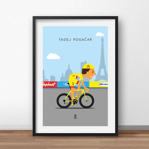 Tadej Pogačar - UAE Team Tour De France Print