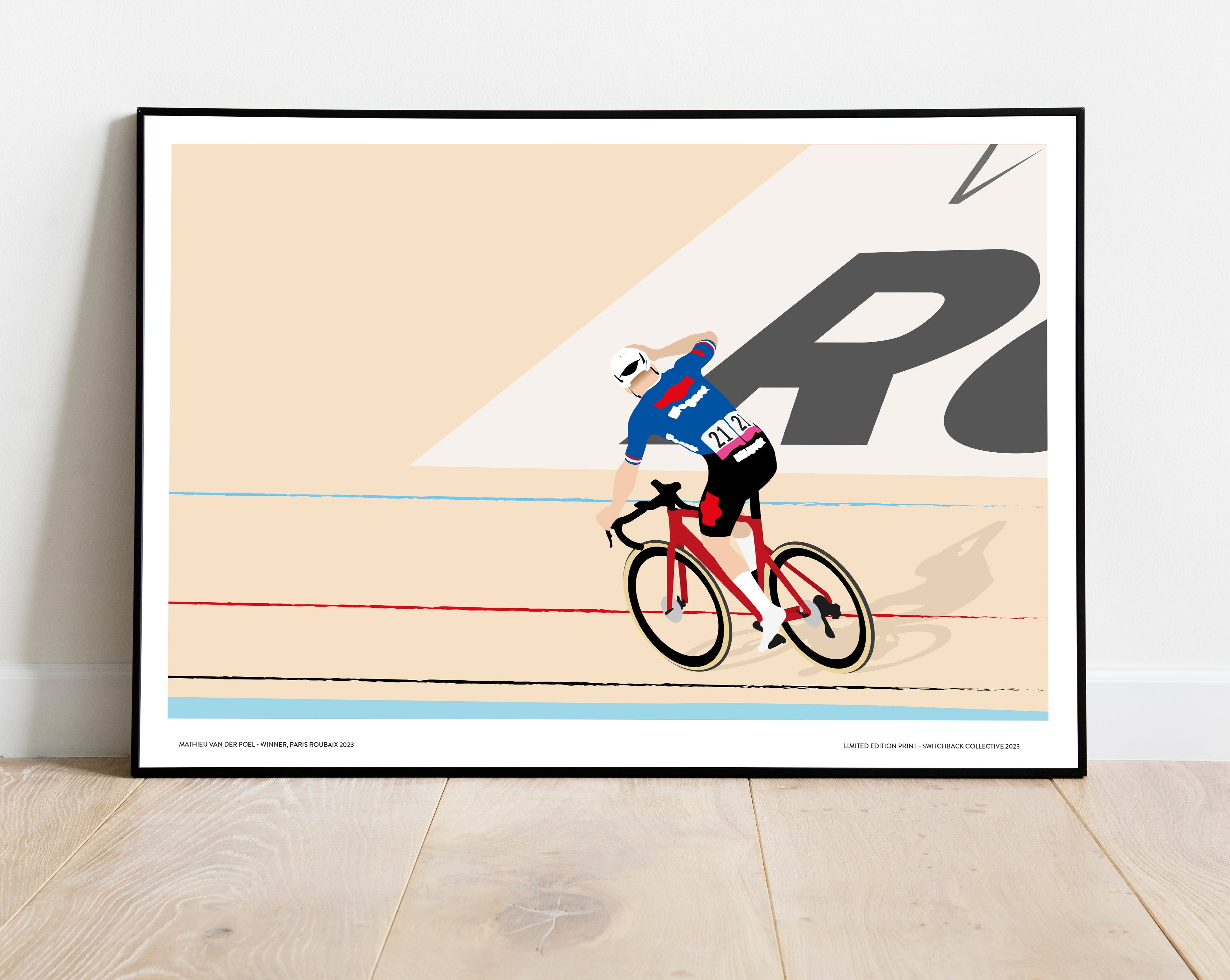 Mathieu Van Der Poel, Paris-Roubaix 2023 - Limited Edition Print