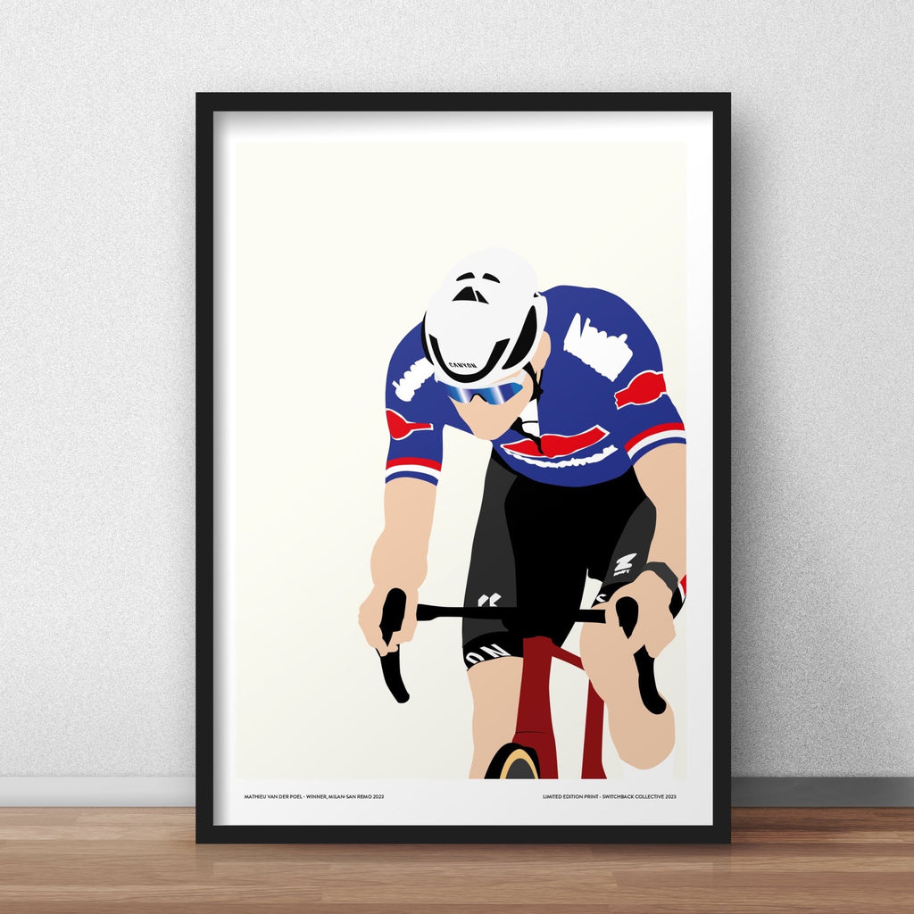 Mathieu Van Der Poel, Milan-San Remo 2023 - Limited Edition Print