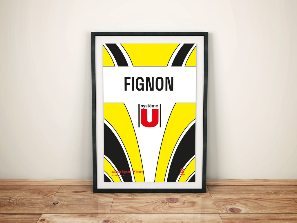 Laurent Fignon Systeme U - Vintage cycling team print